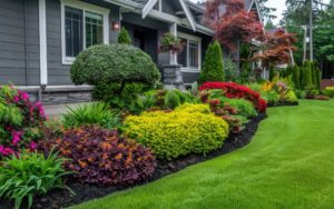 Front Yard, Landscape Design With Multicolored